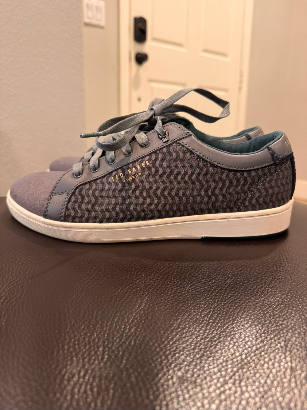 Ted Baker Men's Charcoal Patterned Low-Top Sneakers